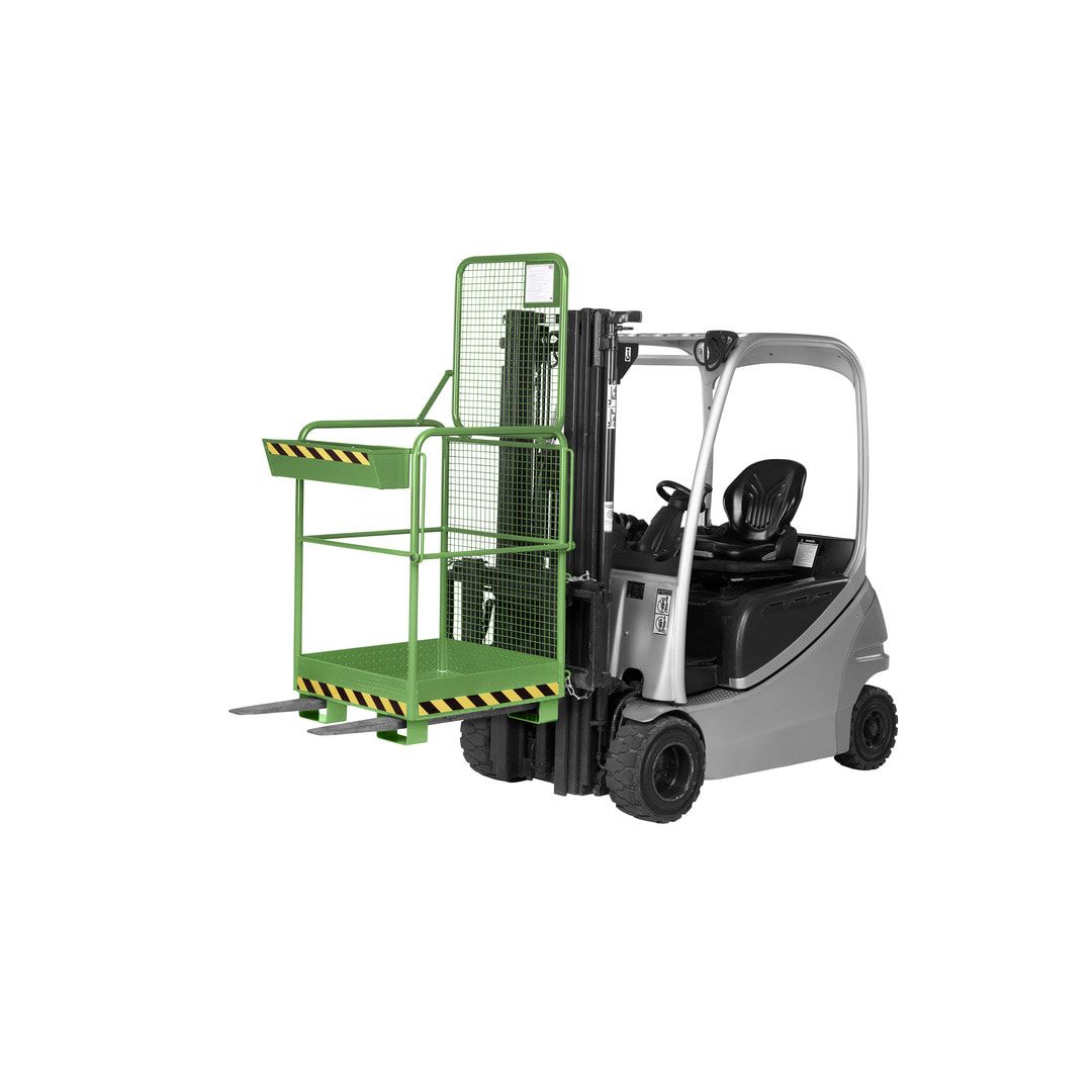 Arbeitsbühne für Stapler und Frontlader - Arbeitskorb - Montagebühne - Traglast 240 kg - 1.900 x 800 x 800 mm - anthrazitgrau