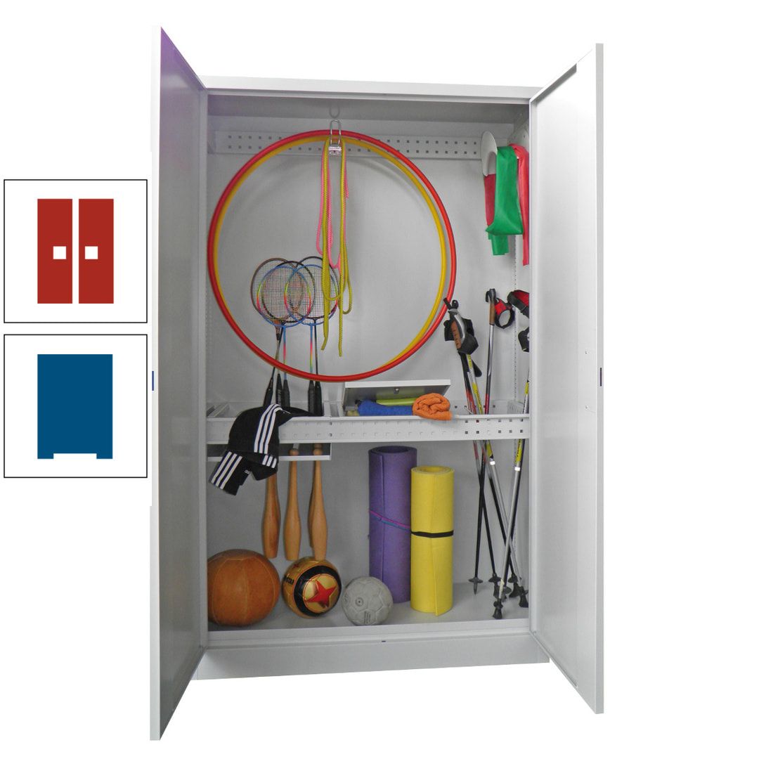 Sportschrank - Vollblechtüren - Variante 1 - 1.950x1.200x500 mm (HxBxT) - anthrazitgrau