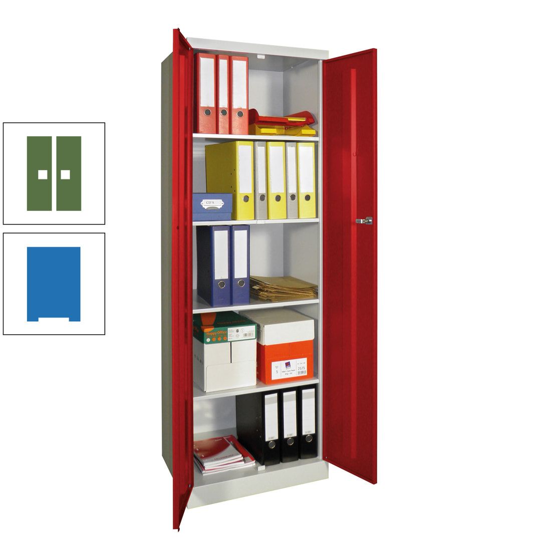 Aktenschrank - Sockel - 4 Böden - 1.800x600x500 mm (HxBxT) - Zylinderschloss - anthrazitgrau