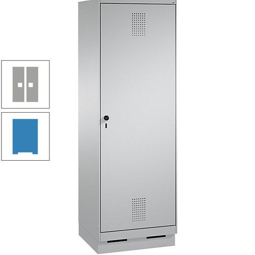 Doppel-Spind, Garderobenschrank, 1 Tür für 2 Abteile a 300 mm, Korpus anthrazitgrau, Türen anthrazitgrau, 1.800 x 600 x 500 mm (HxBxT)