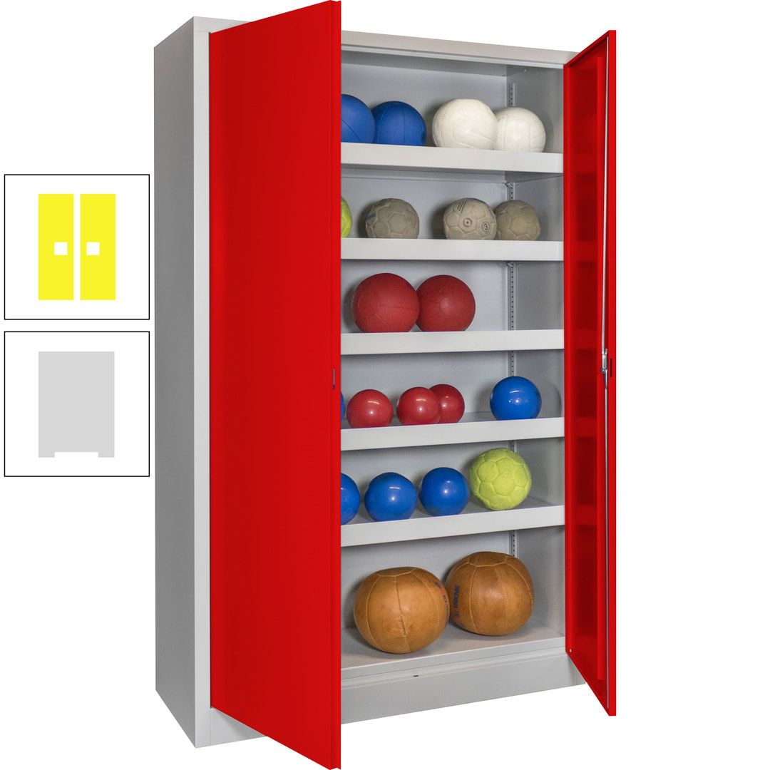 Ballschrank - Vollblechtüren - 5 Böden - 1.950x1.200x500 mm (HxBxT) - anthrazitgrau