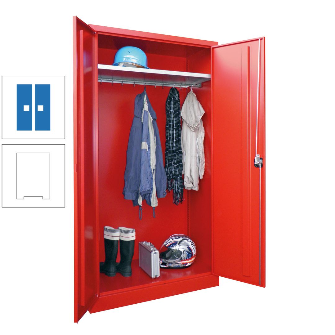 Garderobenschrank - 1.950x1.000x500 mm (HxBxT) - Hutboden, pulverbeschichtet - anthrazitgrau