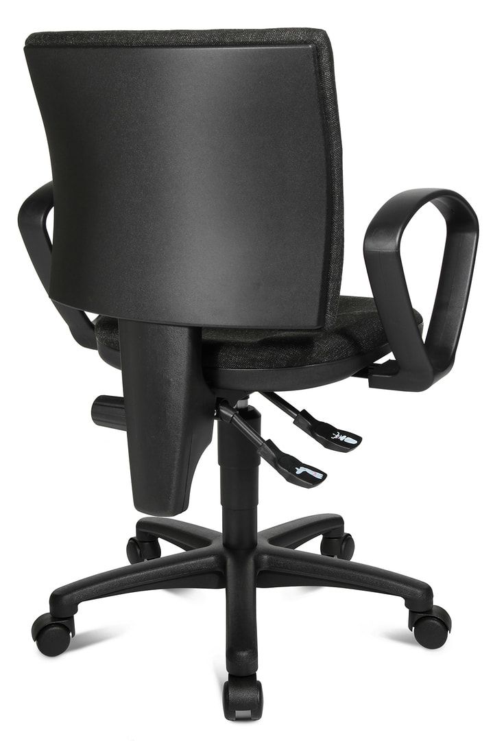 Bürodrehstuhl, stufenlos verstellbar, Sicherheitsdoppelrollen, Formpolster, bis 110 kg, 1.030 x 460 x 450 mm (HxBxT), Gestell schwarz, Sitz anthrazit