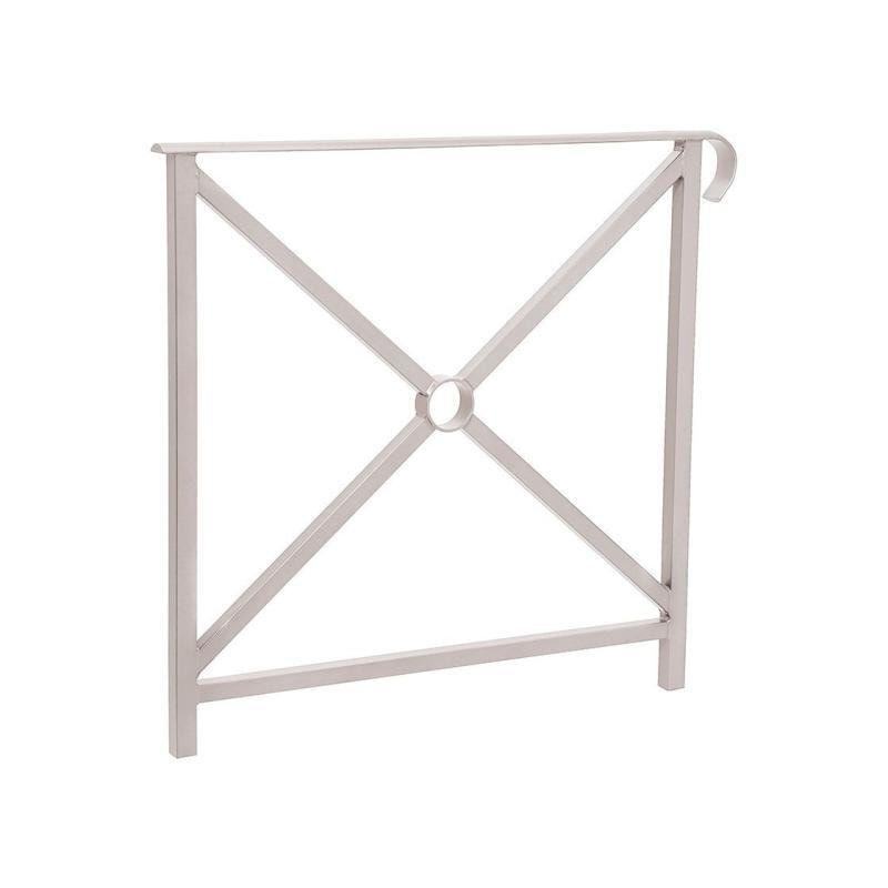 Geländer Kreuz und Kreis - 1.000 x 800 mm - flacher Handlauf - Farbe enzianblau - Außengeländer Systemgeländer