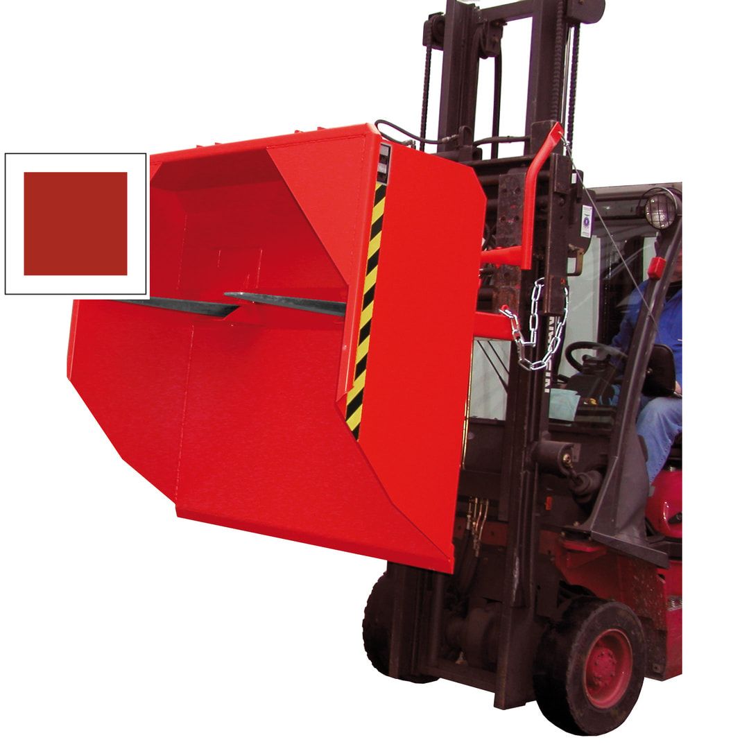 BAUER Staplerschaufel - 1.000 l - 2.000 kg - mechanisch - Zinkenöffnung - feuerrot