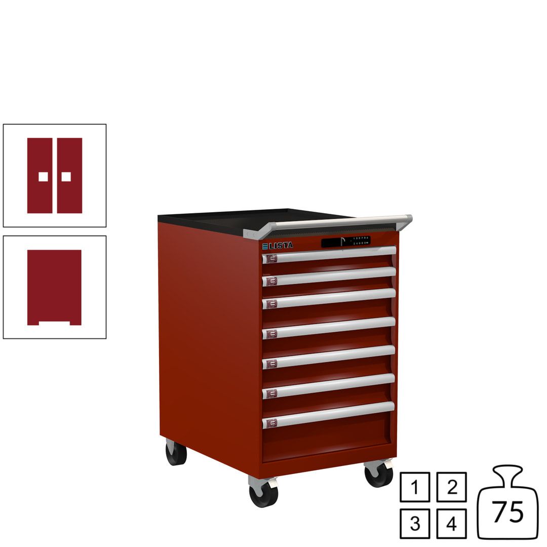 Lista Schubladenschrank - 14.373.010 - 990 x 564 x 725 mm (HxBxT) - 7 Schubladen - 75 kg - Key Lock - lichtblau (RAL 5012)