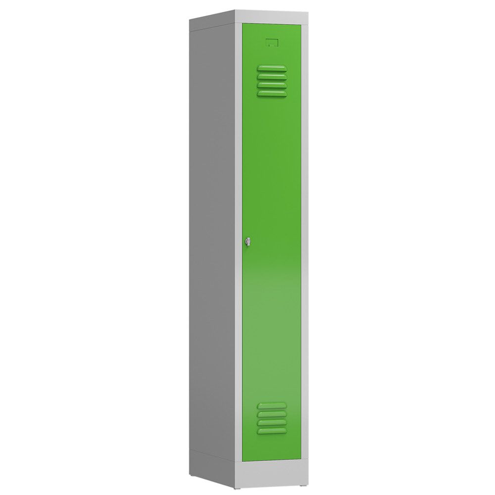 Garderobenschrank, Garderobenspind, 1 Abteil, 1.800 x 310 x 500 mm (HxBxT), Stahl, Drehriegelverschluss, Korpus: lichtgrau, Front: anthrazitgrau