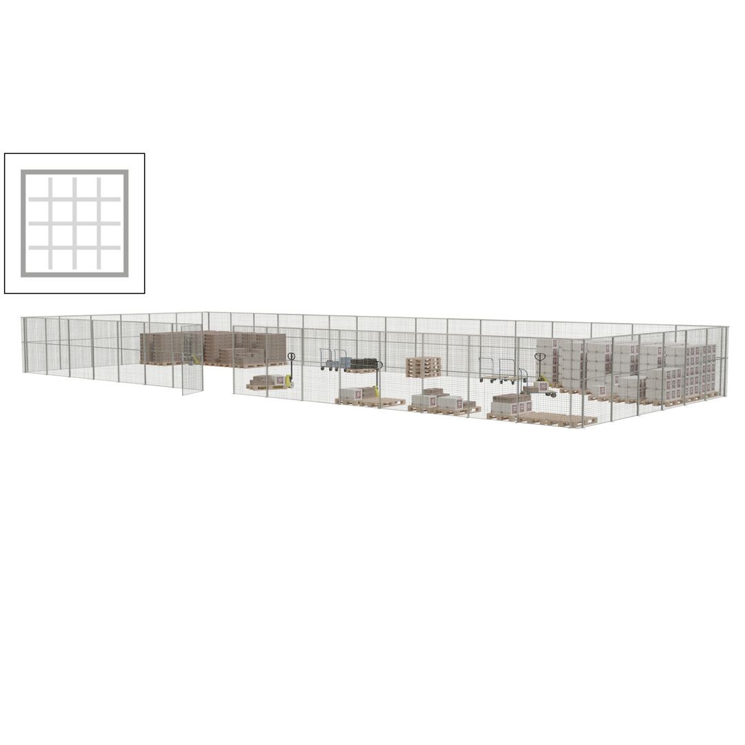 Maschinen Schutzgitter - Hallentrennwand - Sicherheitszaun - Tür - 66 m - 2.200 x 24.400 x 9.400 mm (HxBxT) - enzianblau