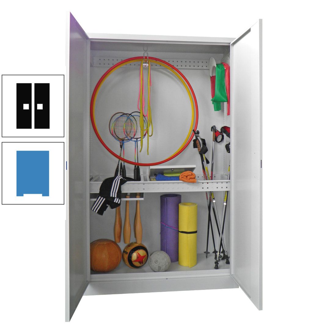 Sportschrank - Vollblechtüren - Variante 1 - 1.950x1.200x500 mm (HxBxT) - anthrazitgrau