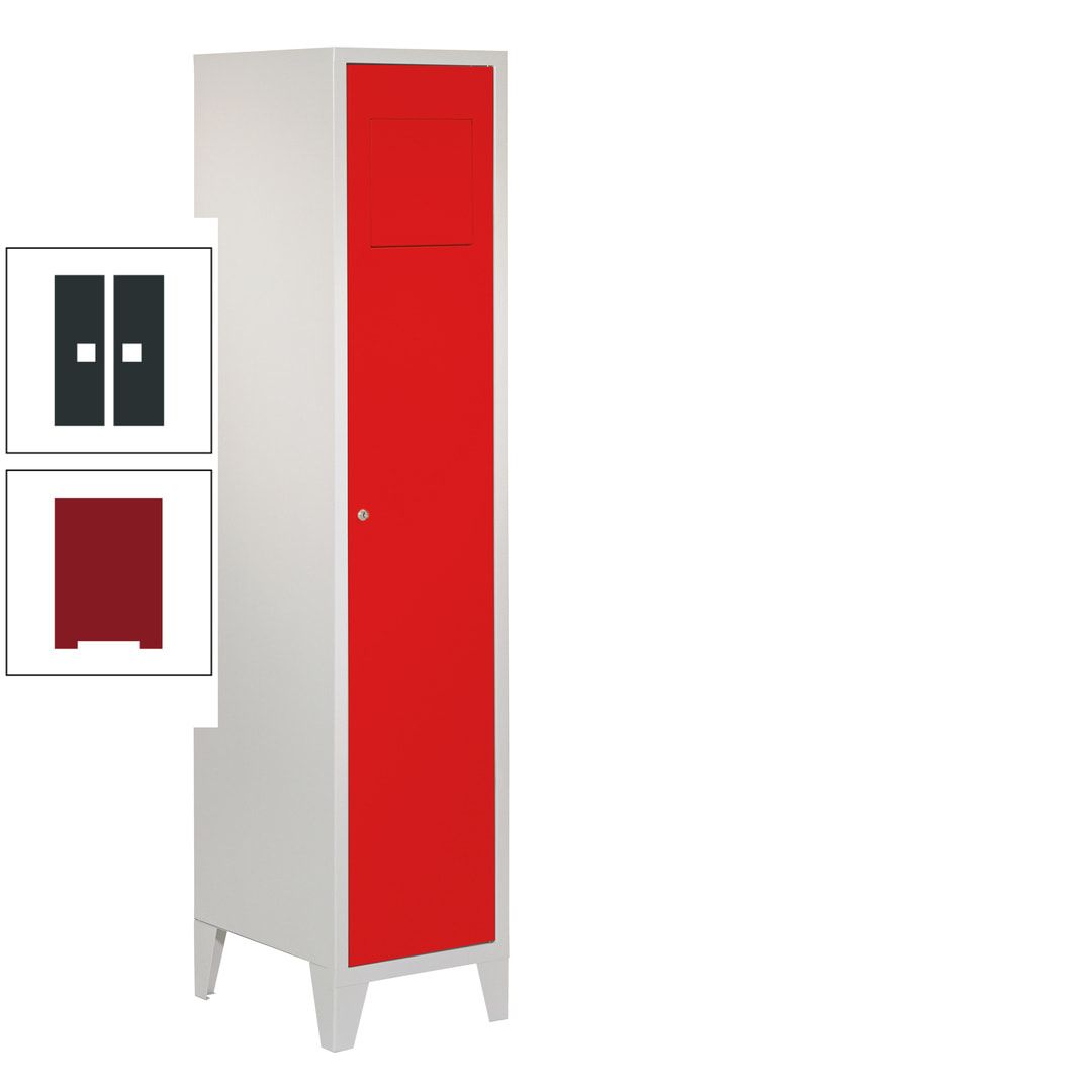 Wäschesammelschrank - 1.850 x 400 x 500 mm (HxBxT) - Füße - Drehriegel - anthrazitgrau