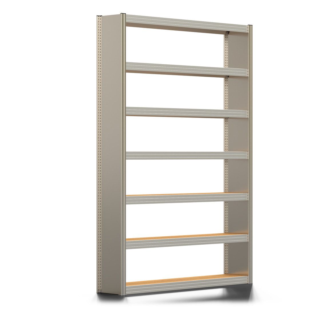 Archivregal mit Holzböden - Seitenwand - 7 Ebenen - 250 kg - 2.500 x 1.695 x 300 mm (HxBxT) - Anbauregal - verzinkt - Steckregal BERT