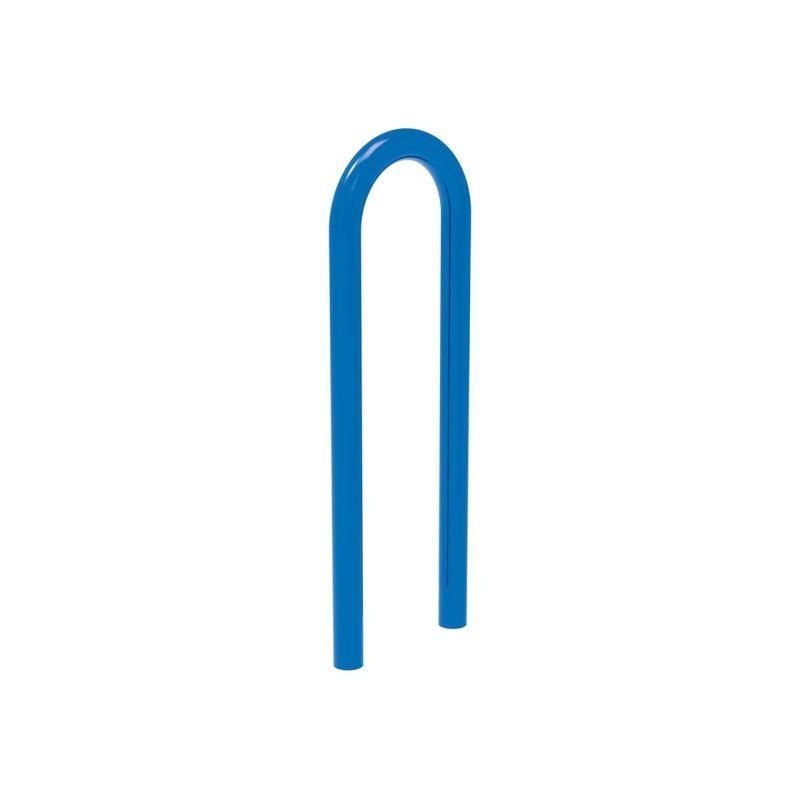 Fahrradbügel - Anlehnbügel - Büroklammerform - Einbetonierung - 870 x 300 mm (HxB) - beschichtet in enzianblau (RAL 5010)