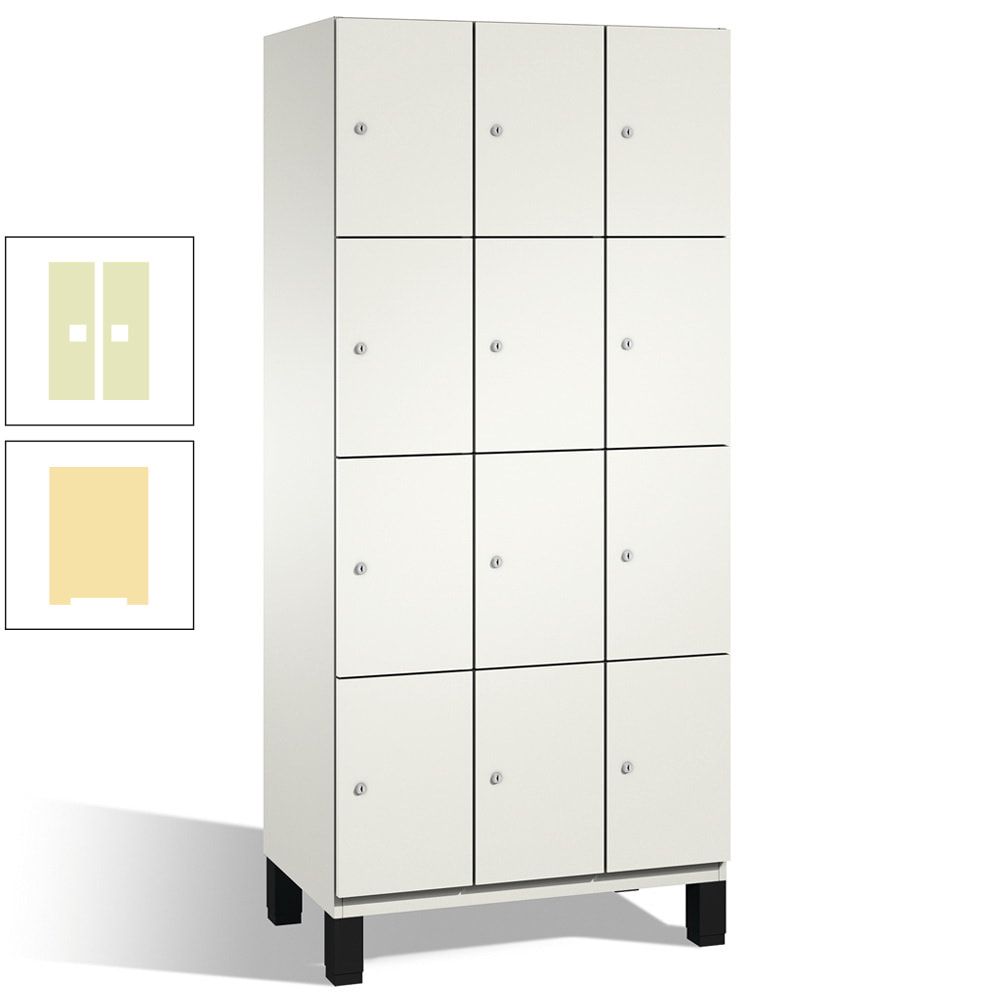 Fächerschrank, Stahlschrank, 12 Fächer, Türöffnungsbegrenzer, mit Füßen, Korpus lichtgrau, Tür anthrazitgrau, 1.980 x 900 x 525 mm (HxBxT)