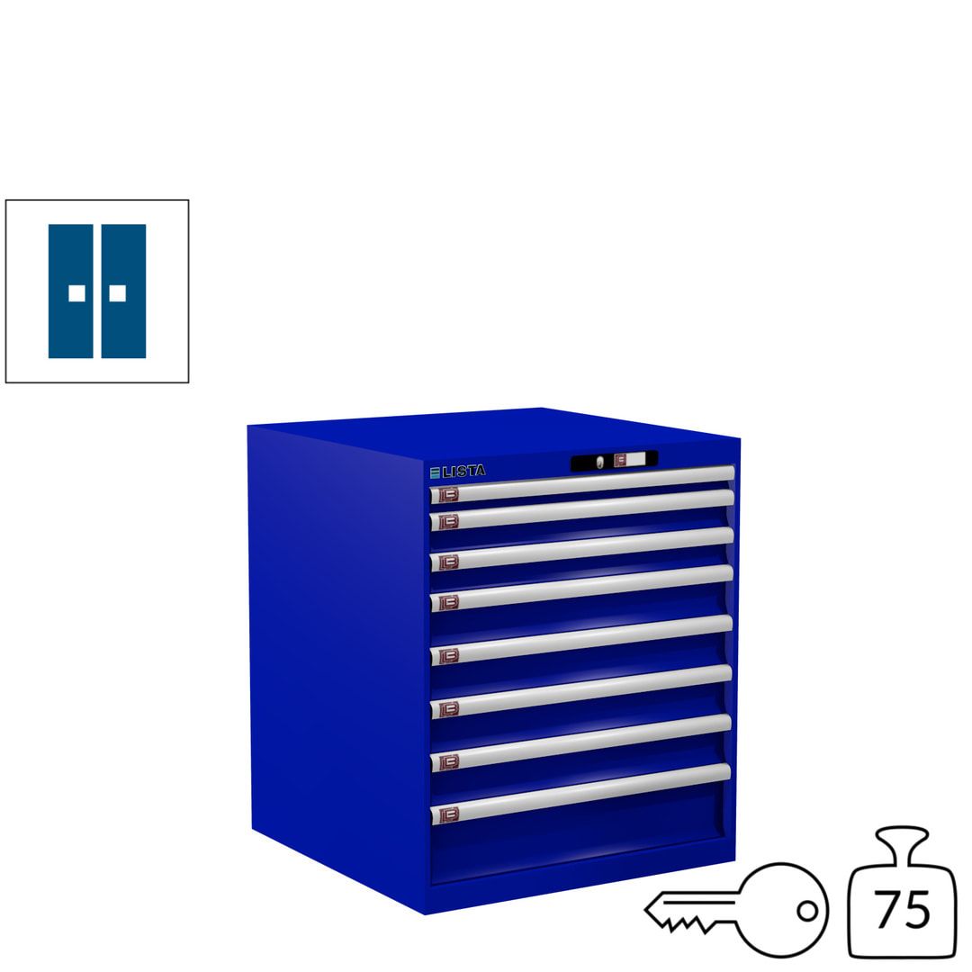 Lista Schubladenschrank - 14.408.010 - 850x717x725 mm (HxBxT) - 8 Schubladen - 75 kg - Key Lock - lichtblau (RAL 5012)
