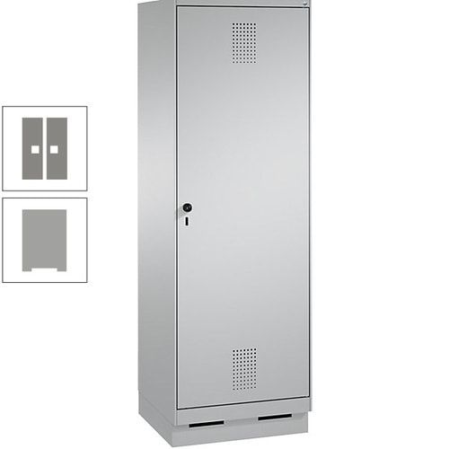 Doppel-Spind, Garderobenschrank, 1 Tür für 2 Abteile a 300 mm, Korpus anthrazitgrau, Türen anthrazitgrau, 1.800 x 600 x 500 mm (HxBxT)