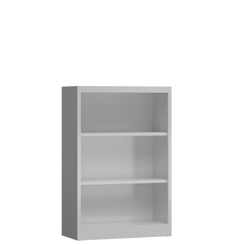 Aktenregal, Ordnerregal, Büroregal, 3 Fächer, Stahl, pulverbeschichtet, 1.200 x 800 x 380 mm (HxBxT), Farbe: lichtgrau