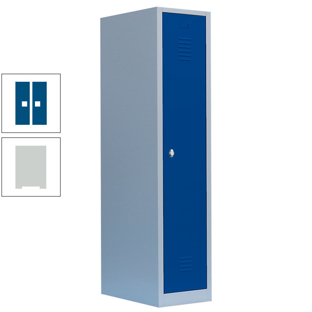 Garderobenschrank, Garderobenspind, 1 Abteil, 1.800 x 415 x 500 mm (HxBxT), Stahl, Korpusfarbe: lichtgrau, Frontfarbe: anthrazitgrau