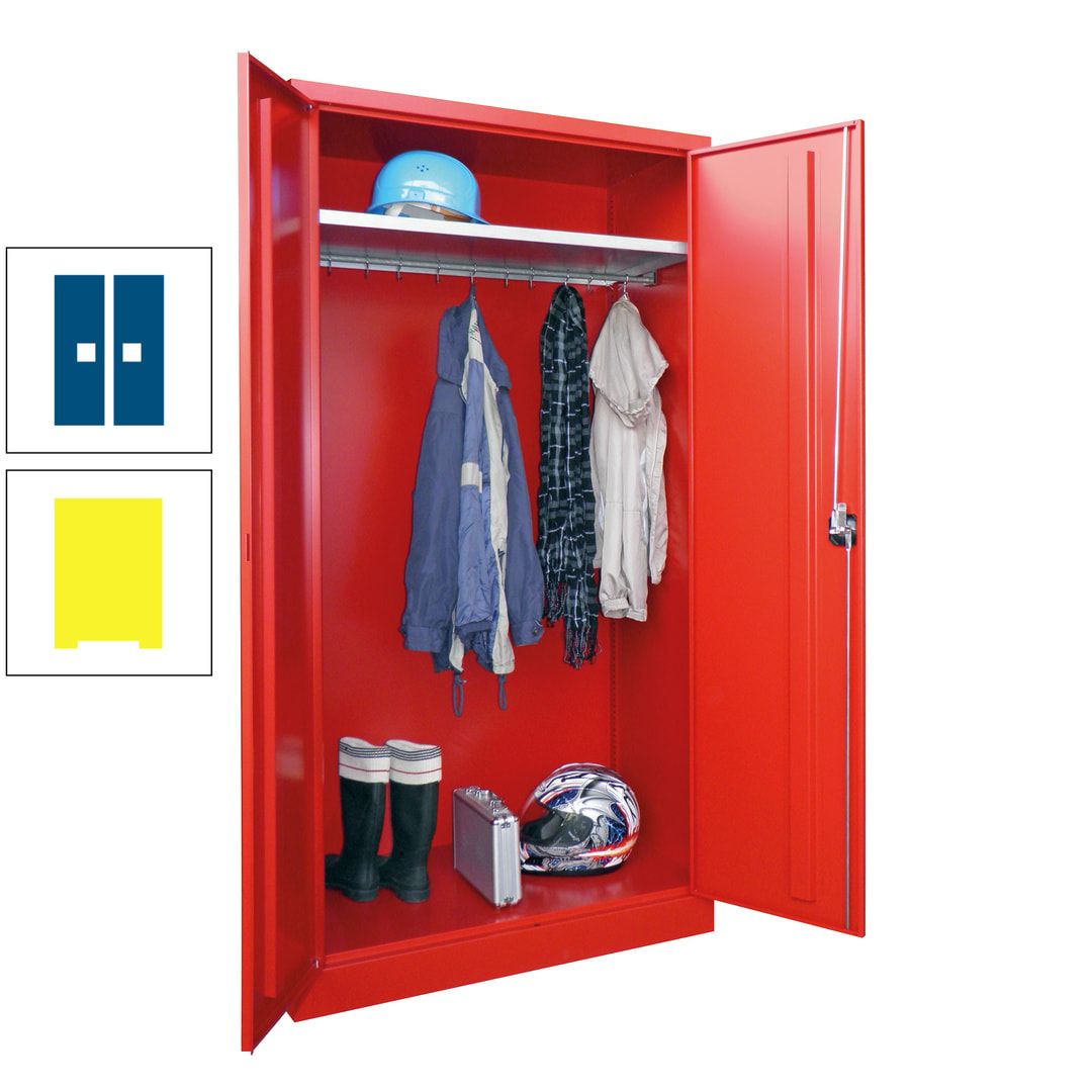 Garderobenschrank - 1.950x1.000x500 mm (HxBxT) - Hutboden, pulverbeschichtet - anthrazitgrau