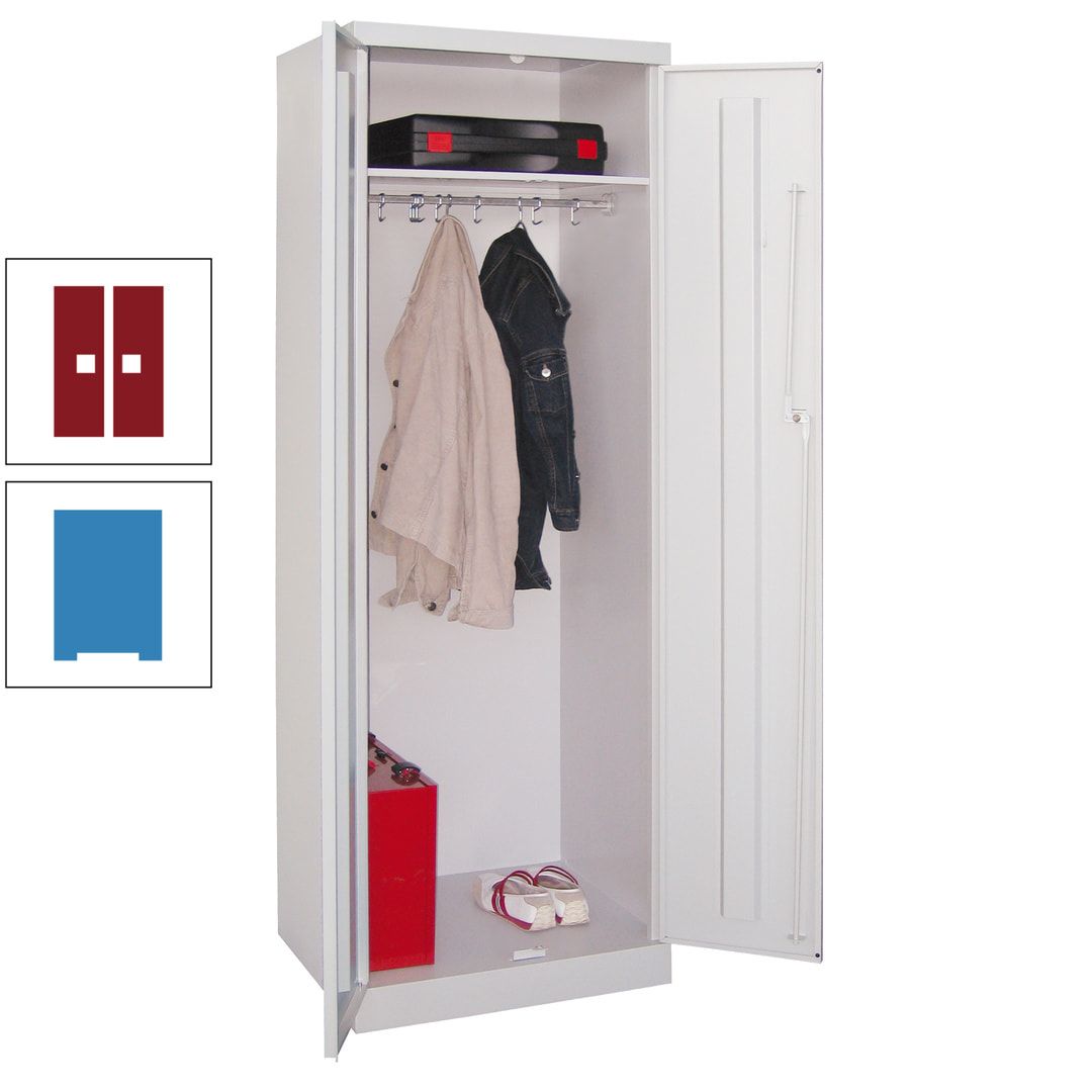 Garderobenschrank - 1 Fachboden - Kleiderstange - 1.800x600x500 mm (HxBxT) - Zylinderschloss - anthrazitgrau