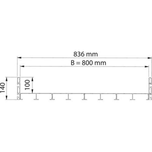 Rollstuhlrampe, Überfahrrampe, Treppenrampe, Türschwellenrampe, Aluminiumrampe, Breite 800 mm, Länge 1.500 mm