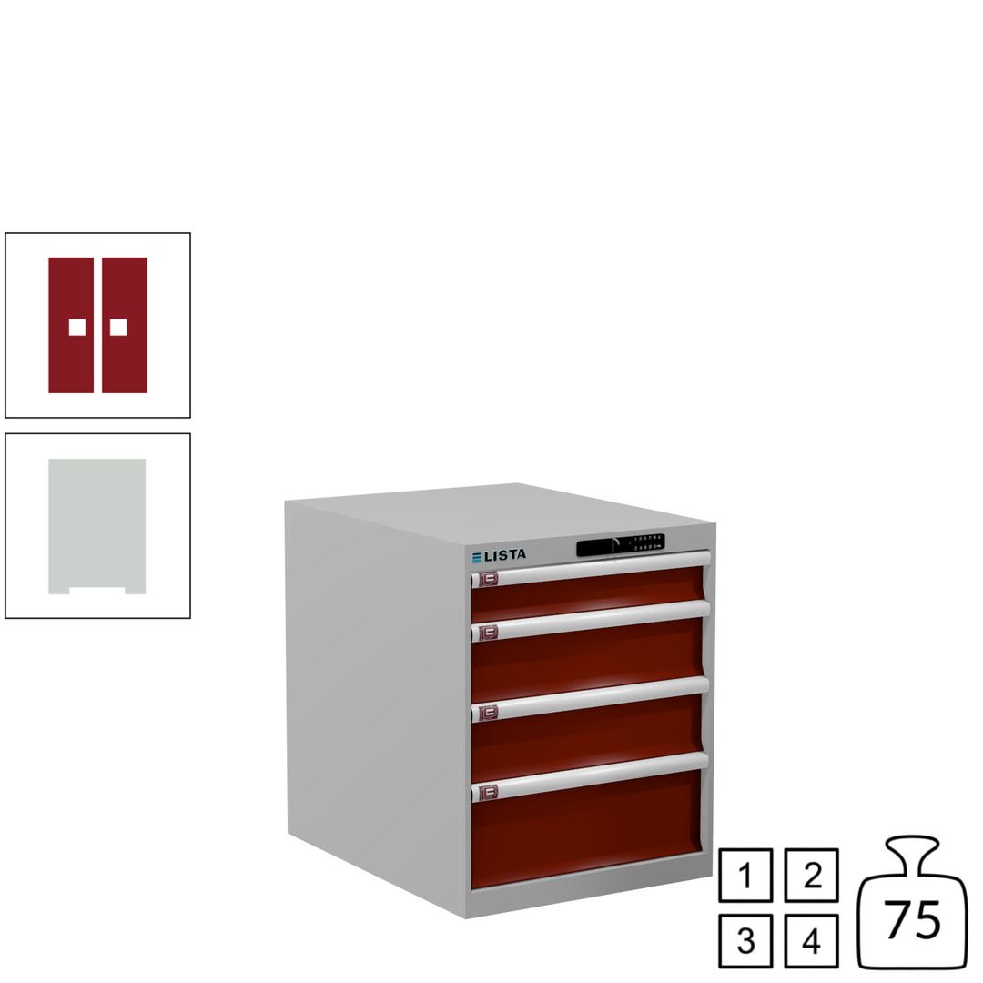 Lista Schubladenschrank - 14.350.010 - 700x564x725 mm (HxBxT) - 4 Schubladen - 75 kg - Key Lock - lichtblau (RAL 5012)