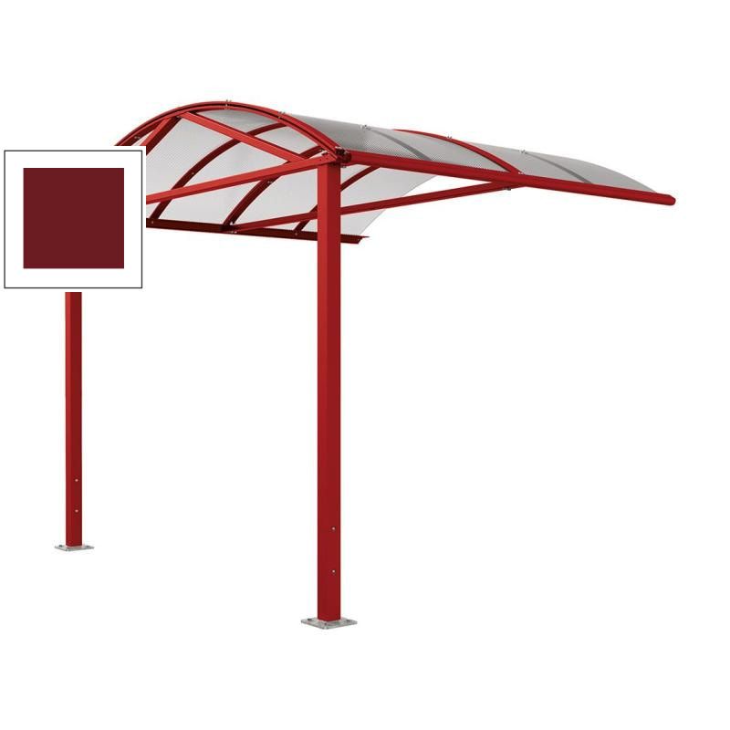 Fahrradüberdachung, Erweiterung, Unterstand, 5 Plätze, Bogendach, Entwässerung, Stahl, 2.640 x 2.520 x 2.830 mm (HxBxT), Farbe enzianblau