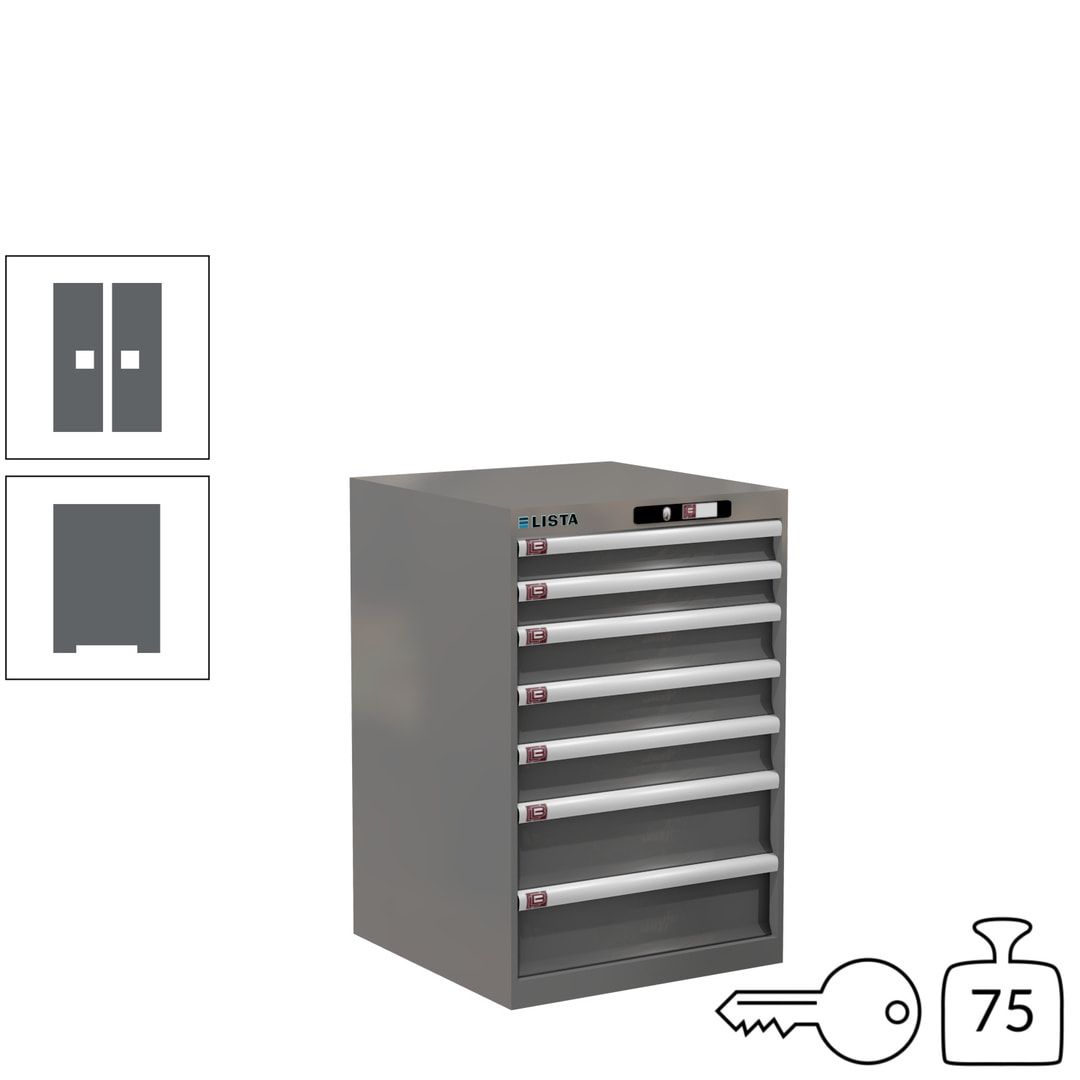 Lista Schubladenschrank - 14.252.010 - 850x564x572 mm (HxBxT) - 7 Schubladen - 75 kg - Key Lock - lichtblau (RAL 5012)