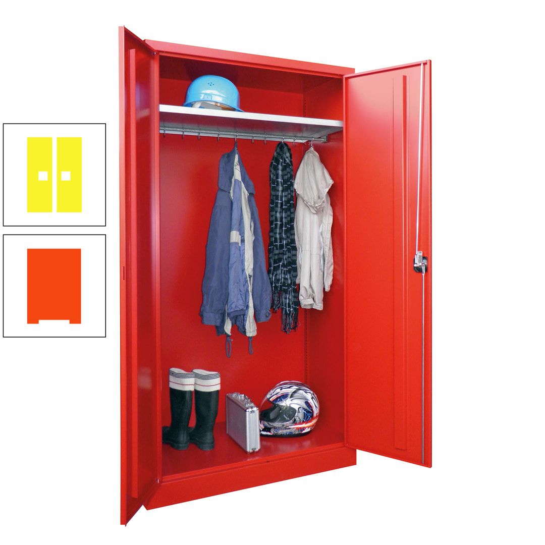 Garderobenschrank - 1.950x1.000x500 mm (HxBxT) - Hutboden, pulverbeschichtet - anthrazitgrau