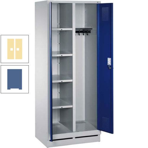 Mehrzweckschrank, Doppeltüren, Füße, 2 Abteile a 300 mm, Korpus anthrazitgrau, Tür anthrazitgrau, 1.800 x 600 x 500 mm (HxBxT)