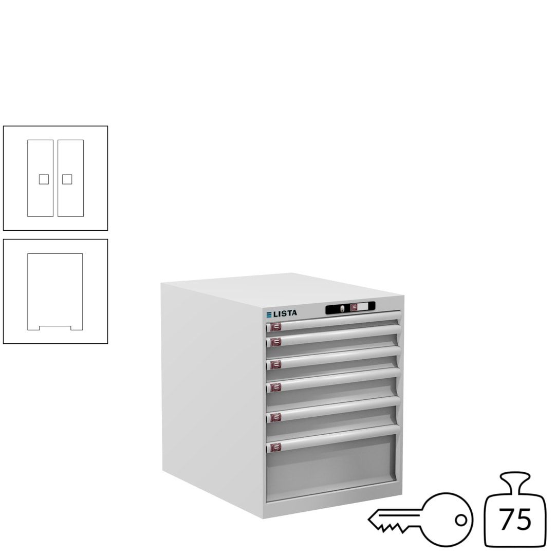 Lista Schubladenschrank - 14.352.010 - 700x564x725 mm (HxBxT) - 6 Schubladen - 75 kg - Key Lock - lichtblau (RAL 5012)