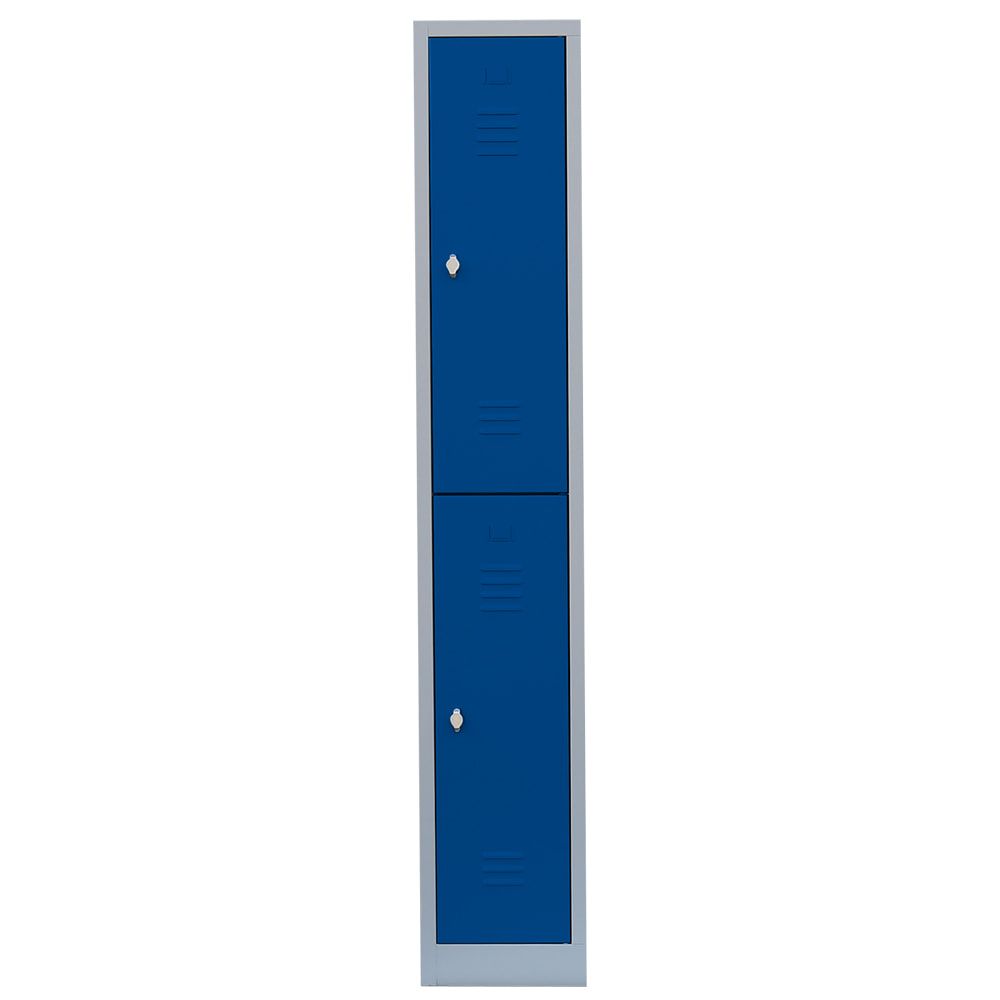Garderobenschrank, Doppelstockspind, 1 Abteil, 2 Fächer, 1.800 x 315 x 500 mm (HxBxT), Stahl, Drehriegel, Korpus: lichtgrau, Front: anthrazitgrau