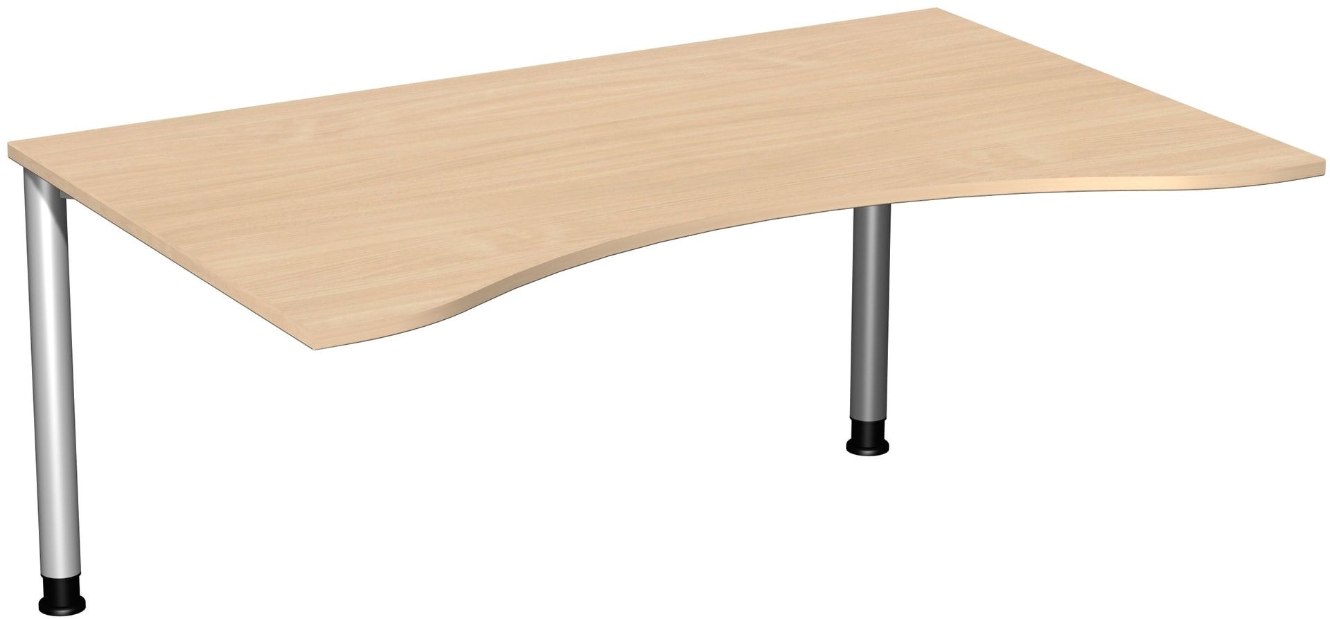 Ergo-Schreibtisch - 4-Fuß Flex - Bürotisch - Höhe 680-800 mm - 1.600 x 1.000 mm (BxT) - Gestell anthrazit - Ahorn