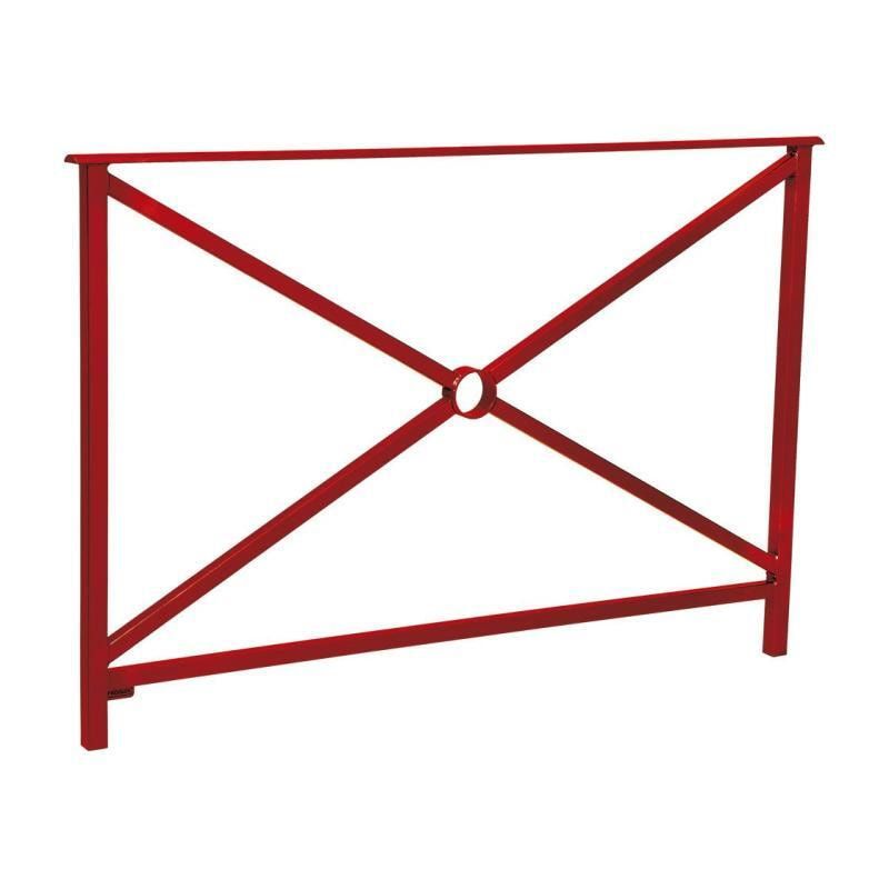 Geländer Kreuz und Kreis - 1.000 x 1.500 mm - flacher Handlauf - Farbe enzianblau - Außengeländer Systemgeländer