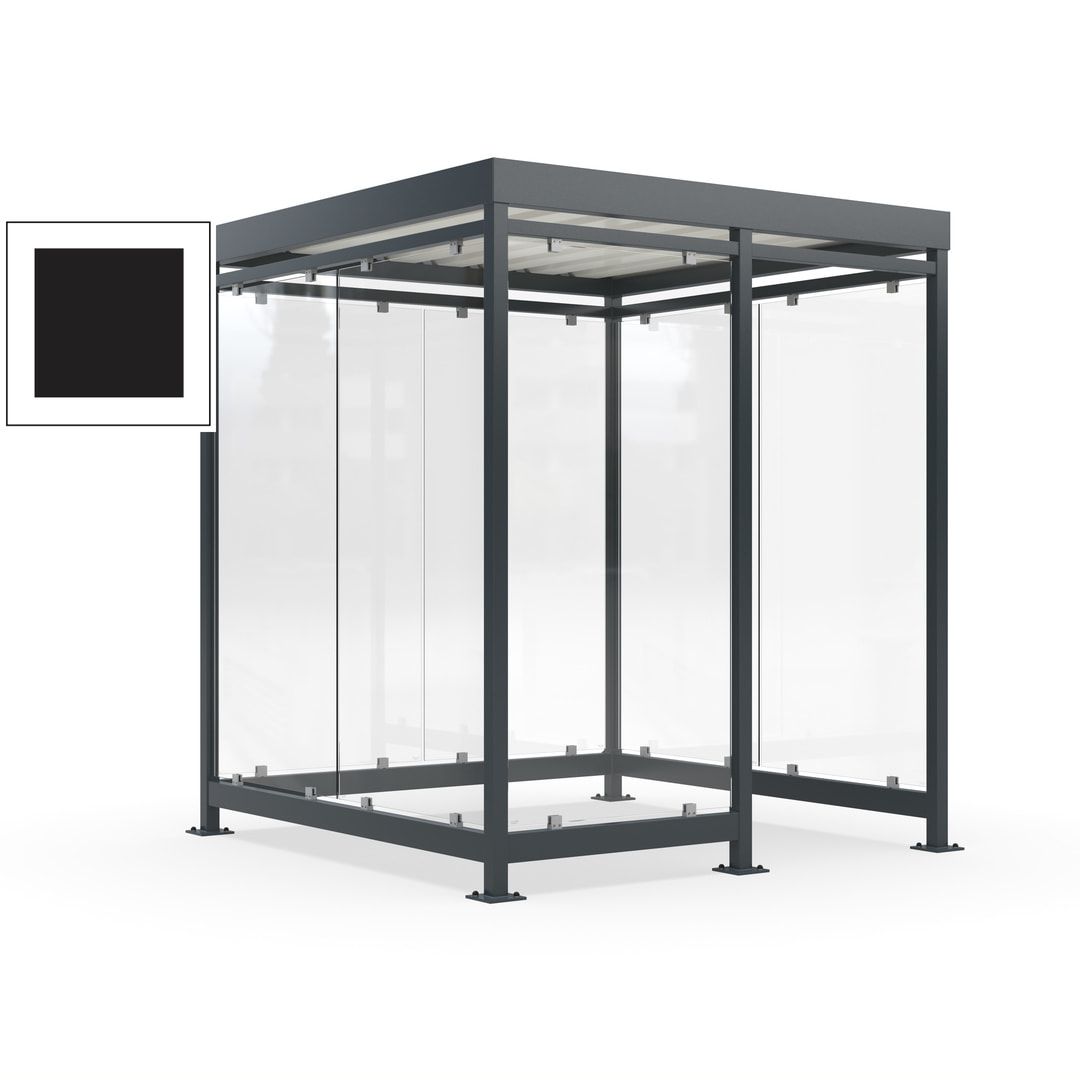 Raucherunterstand, Bushaltestelle, 7 Wände, 6-7 Personen, 2.510 x 2.165 x 2.165 mm (HxBxT), Farbe Achatgrau