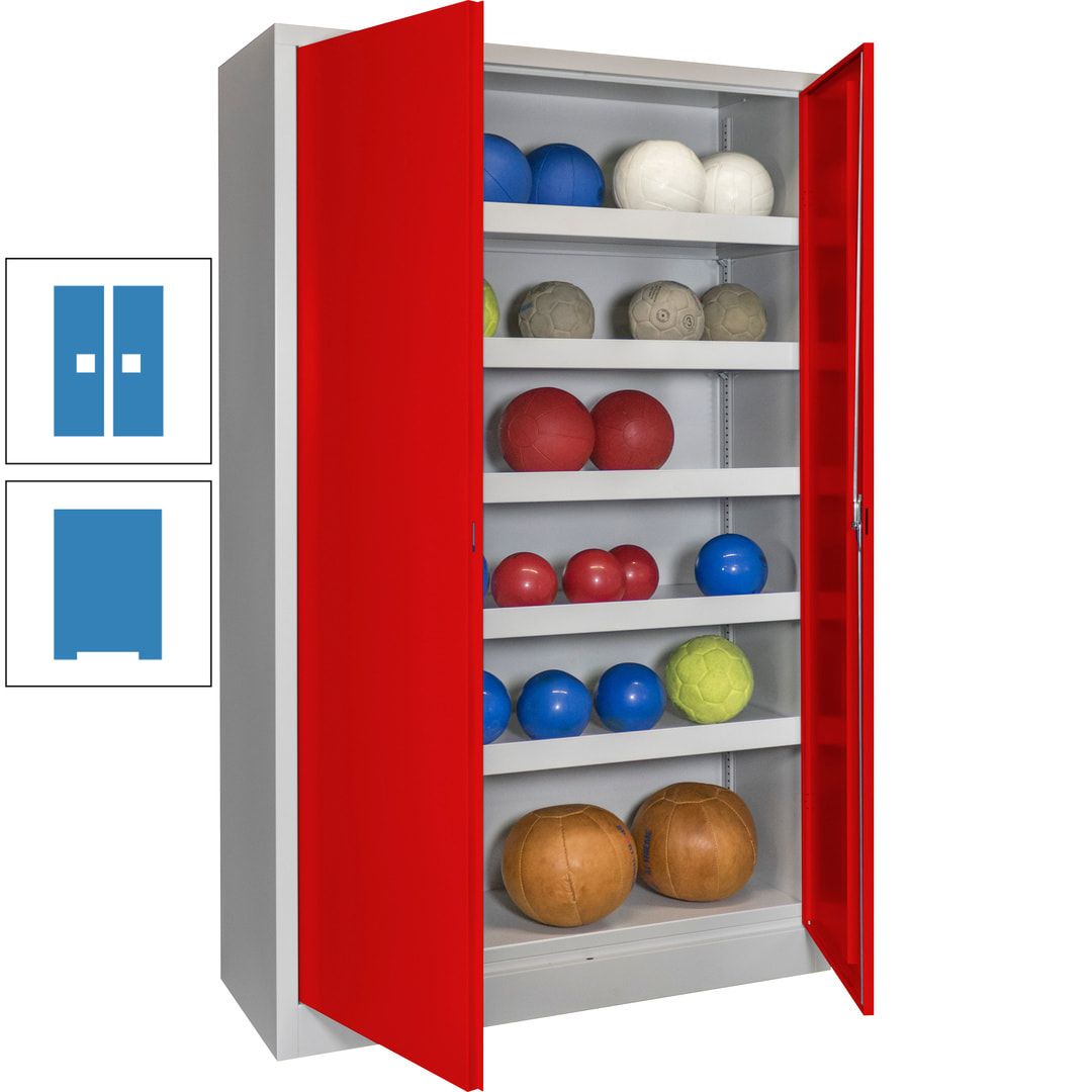 Ballschrank - Vollblechtüren - 5 Böden - 1.950x1.200x500 mm (HxBxT) - anthrazitgrau