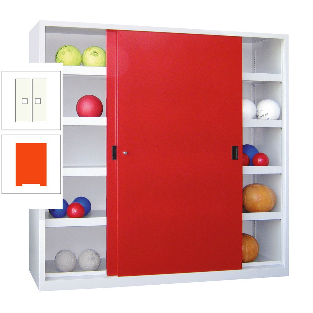 Ballschrank - Schiebetüren - Trennwand - 8 Böden - 1.950x1.500x600 mm (HxBxT) - anthrazitgrau
