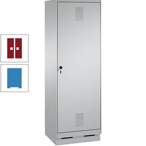 Doppel-Spind, Garderobenschrank, 1 Tür für 2 Abteile a 300 mm, Korpus anthrazitgrau, Türen anthrazitgrau, 1.800 x 600 x 500 mm (HxBxT)