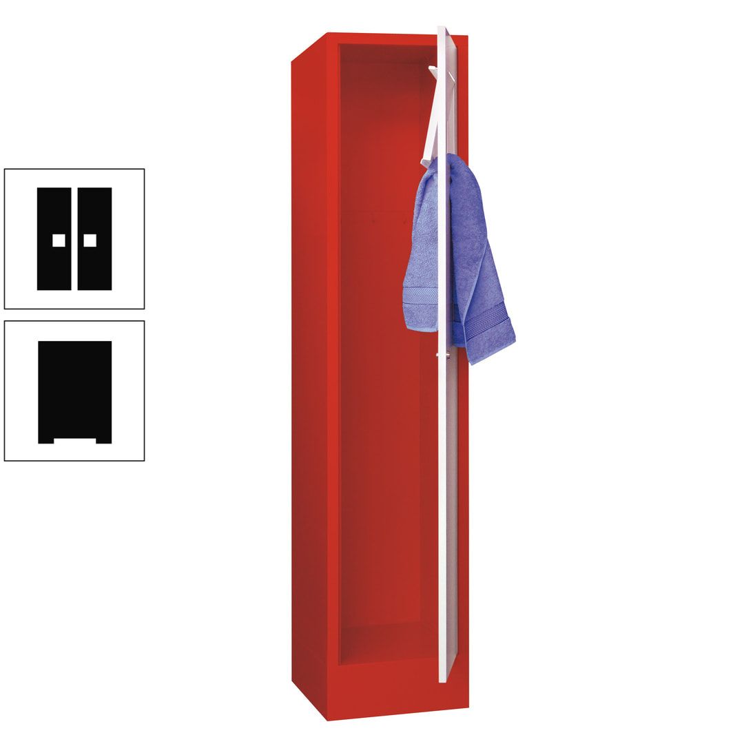 Wäschesammelschrank - 1.850 x 400 x 500 mm (HxBxT) - Sockel - Zylinderschloss - anthrazitgrau