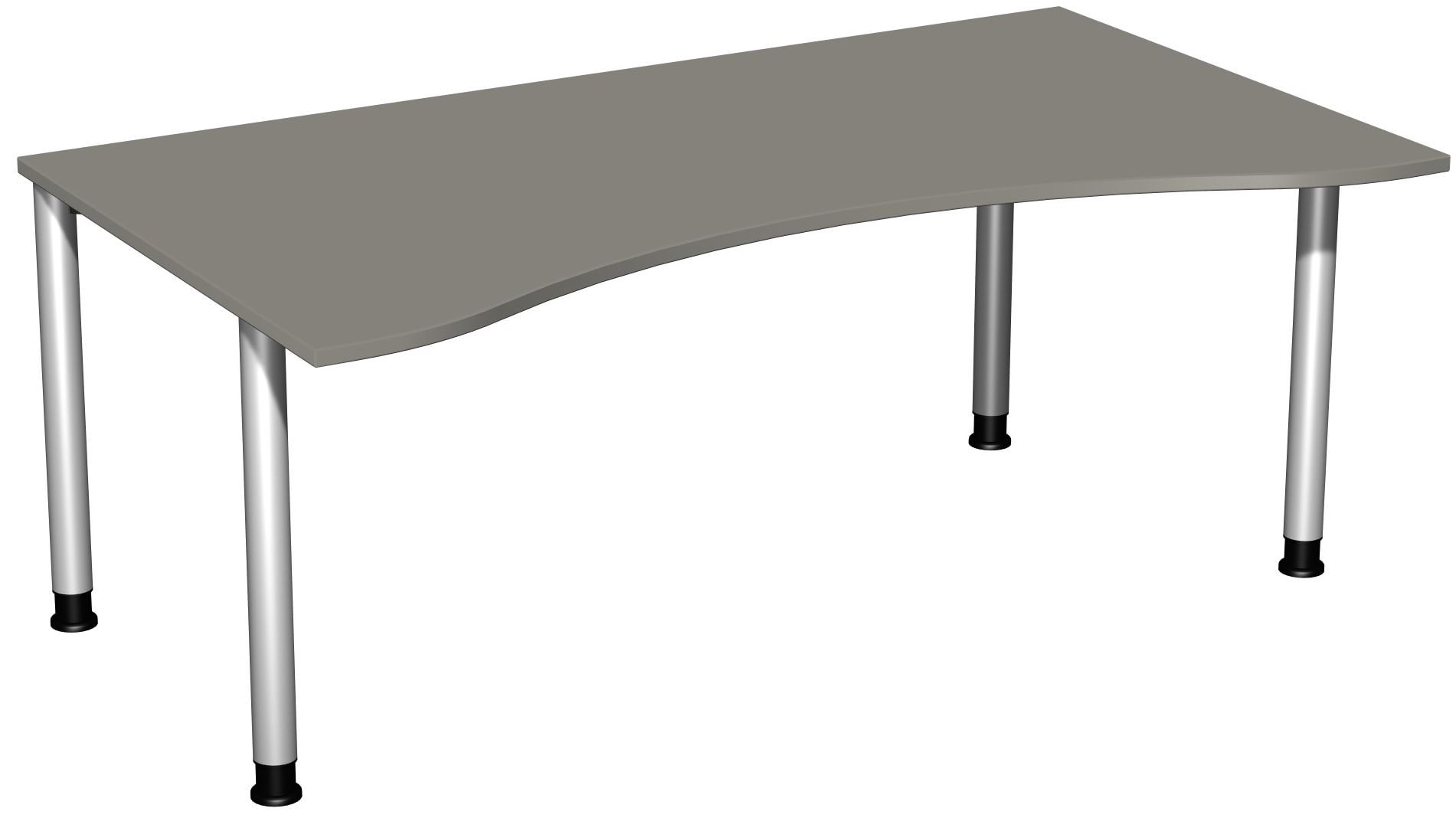 Ergo-Schreibtisch - 4-Fuß Flex - Bürotisch - Höhe 680-800 mm - 1.600 x 1.000 mm (BxT) - Gestell anthrazit - Ahorn