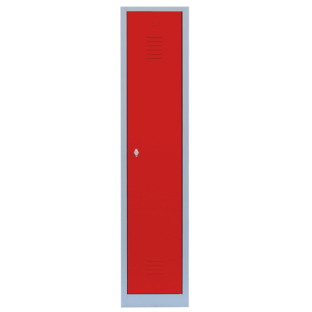 Garderobenschrank, Garderobenspind, 1 Abteil, 1.800 x 415 x 500 mm (HxBxT), Stahl, Korpusfarbe: lichtgrau, Frontfarbe: anthrazitgrau