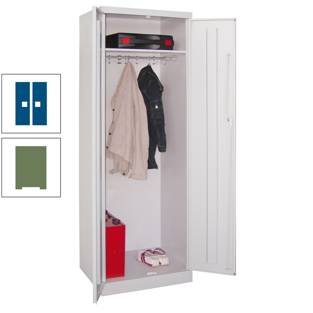 Garderobenschrank - 1 Fachboden - Kleiderstange - 1.800x600x500 mm (HxBxT) - Zylinderschloss - anthrazitgrau