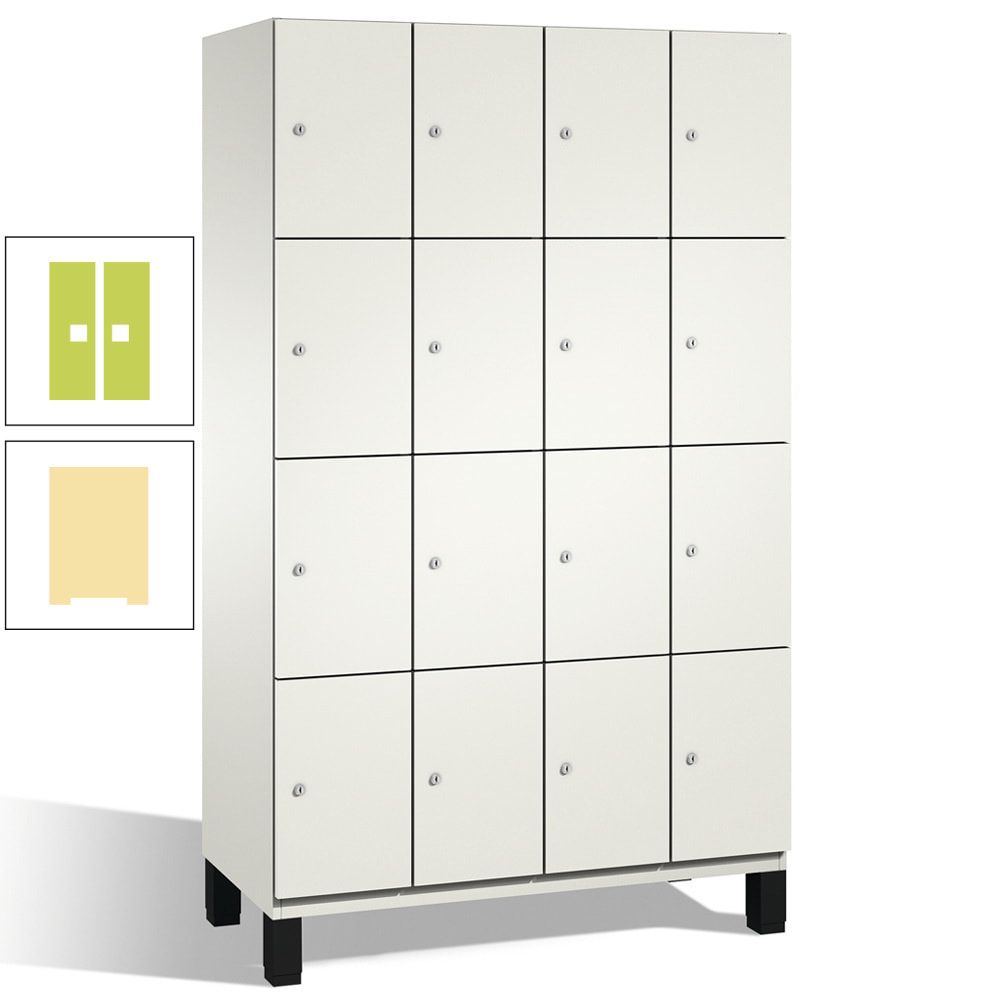 Fächerschrank, Stahlschrank, 16 Fächer, Türöffnungsbegrenzer, mit Füßen, Korpus lichtgrau, Tür anthrazitgrau, 1.980 x 1.200 x 525 mm (HxBxT)
