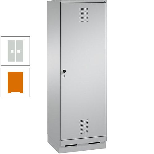 Doppel-Spind, Garderobenschrank, 1 Tür für 2 Abteile a 300 mm, Korpus anthrazitgrau, Türen anthrazitgrau, 1.800 x 600 x 500 mm (HxBxT)