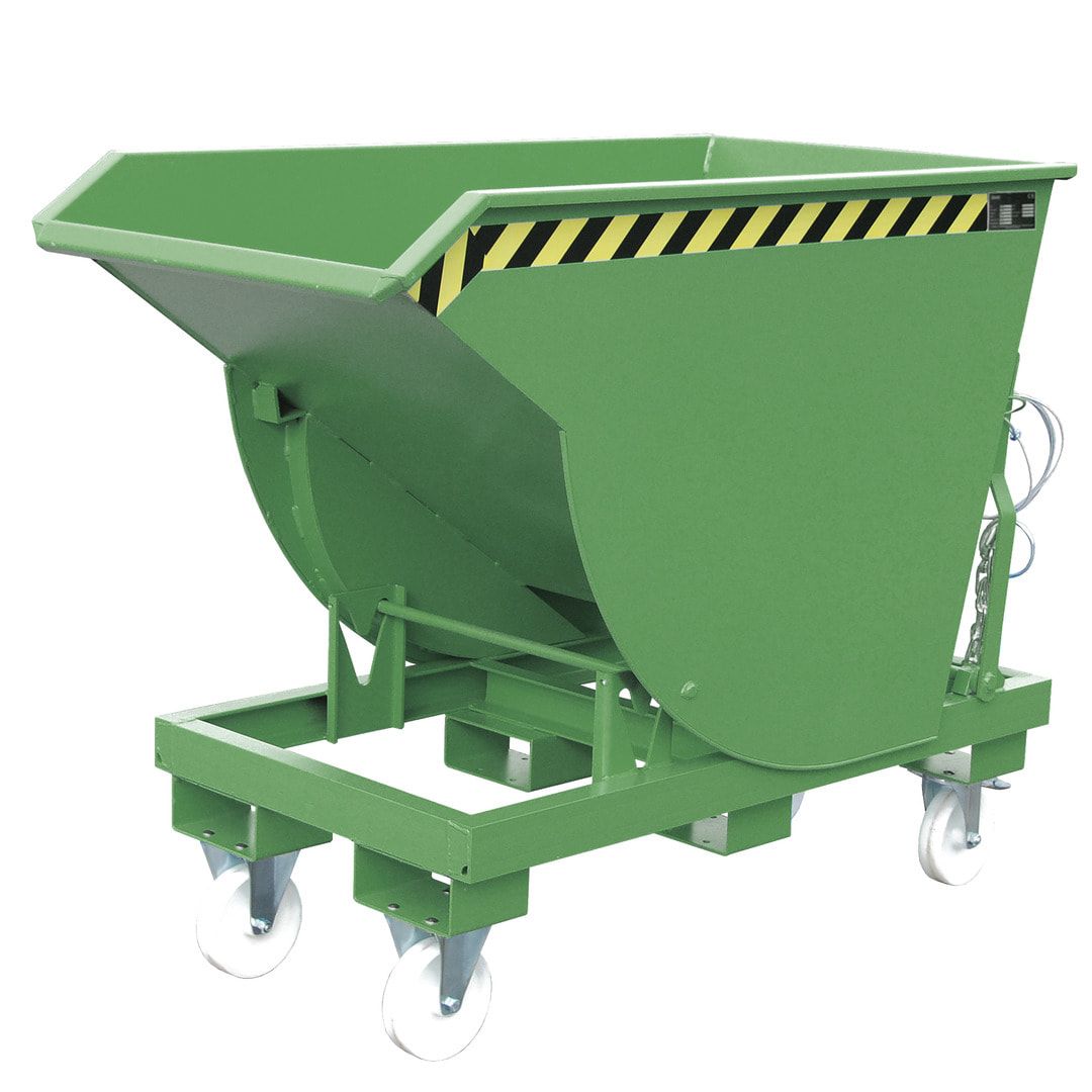 BAUER Kippbehälter m. Abrollmechanismus - 1.000 l - 3.000 kg - feuerrot
