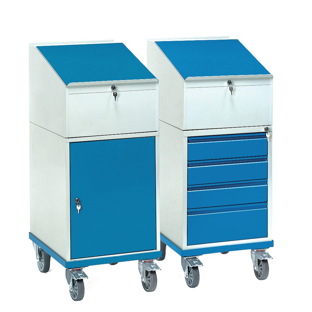 Fetra - Rollpult m. Schreibpultaufsatz - (BxT) 550 x 650 mm - 3 Böden