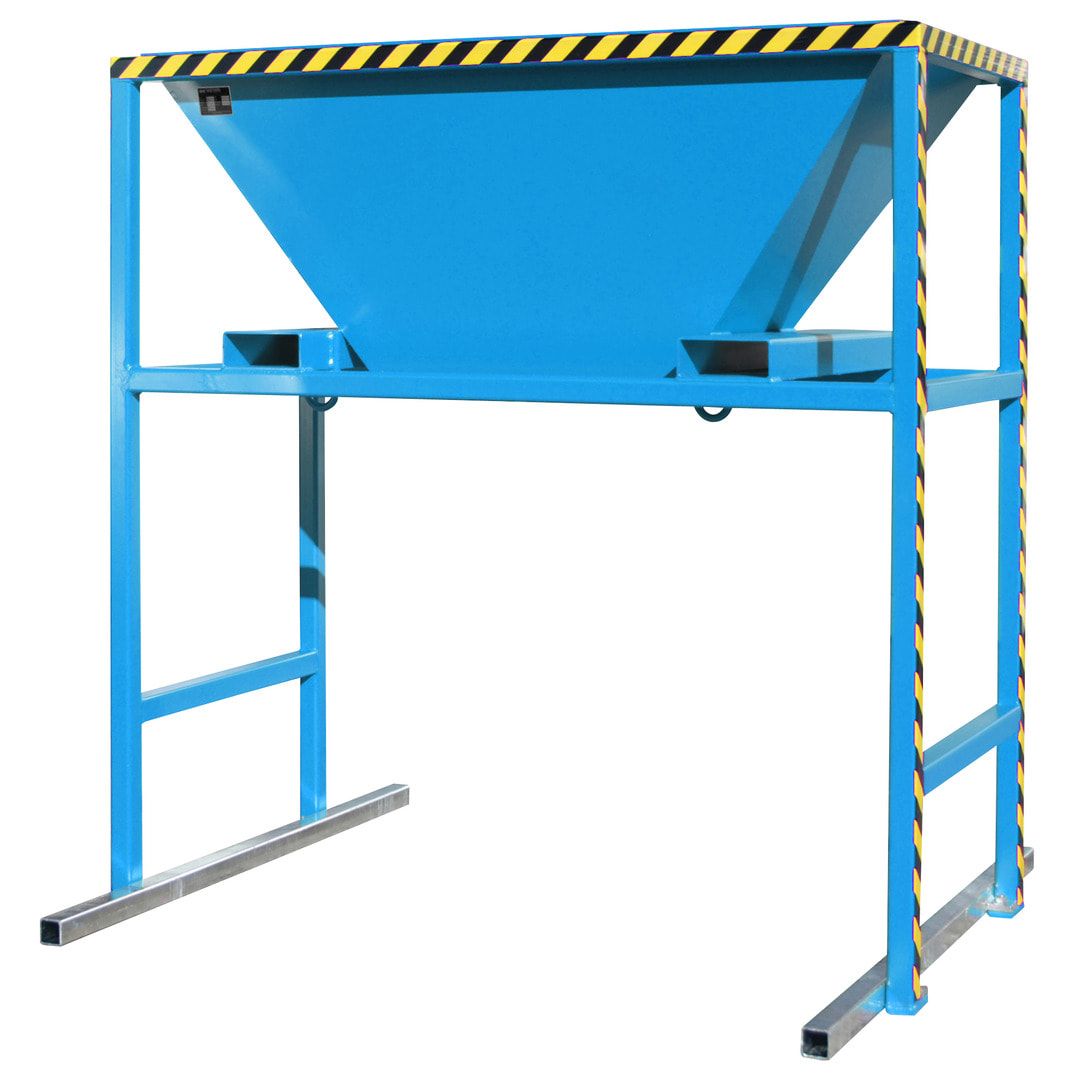 Befülltrichter für Big-Bags und Container - mit Ständer - für lose Untergründe - 2.050 x 1.980 x 1.700 mm (HxBxT) - feuerrot (RAL 3000)