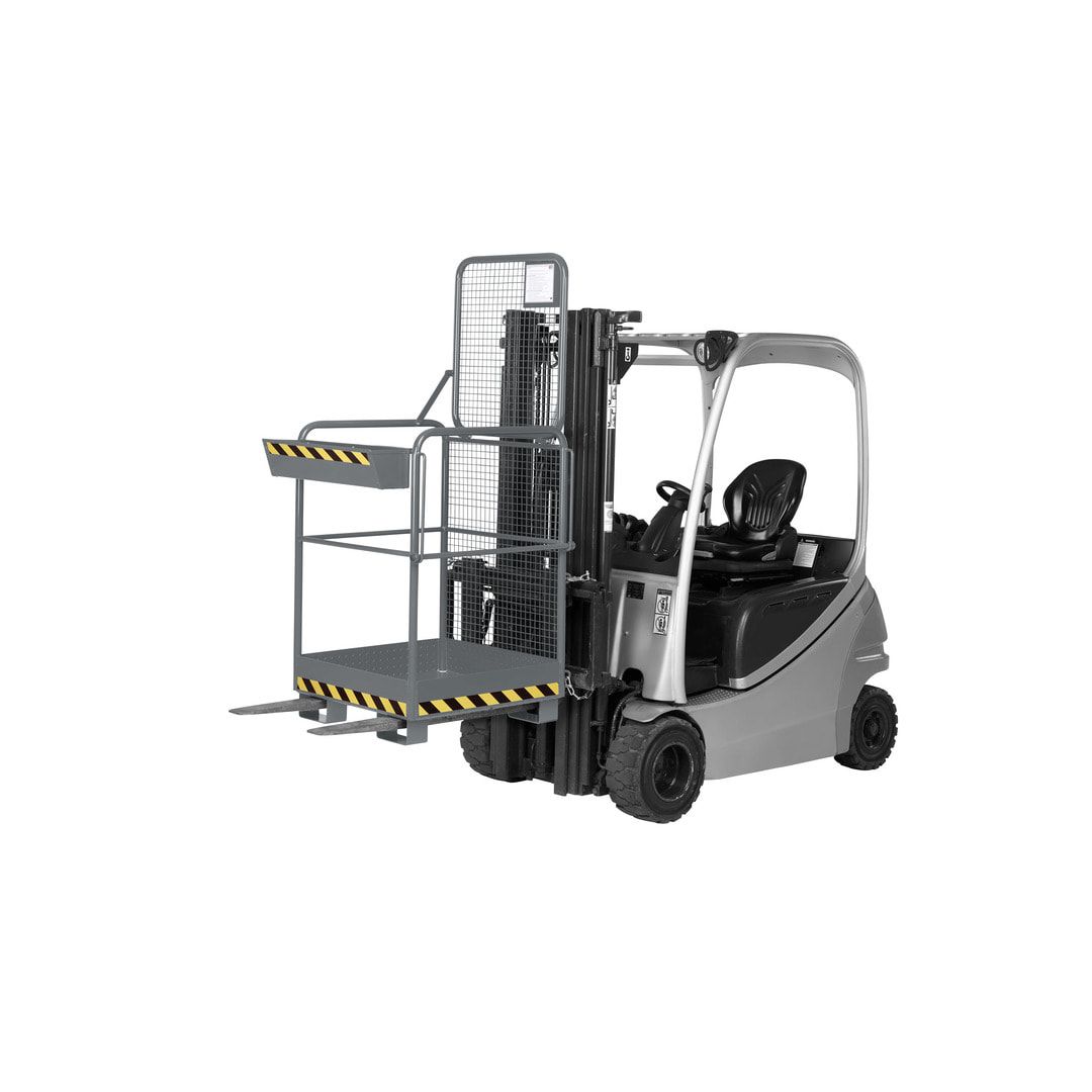 Arbeitsbühne für Stapler und Frontlader - Arbeitskorb - Montagebühne - Traglast 240 kg - 1.900 x 800 x 800 mm - anthrazitgrau