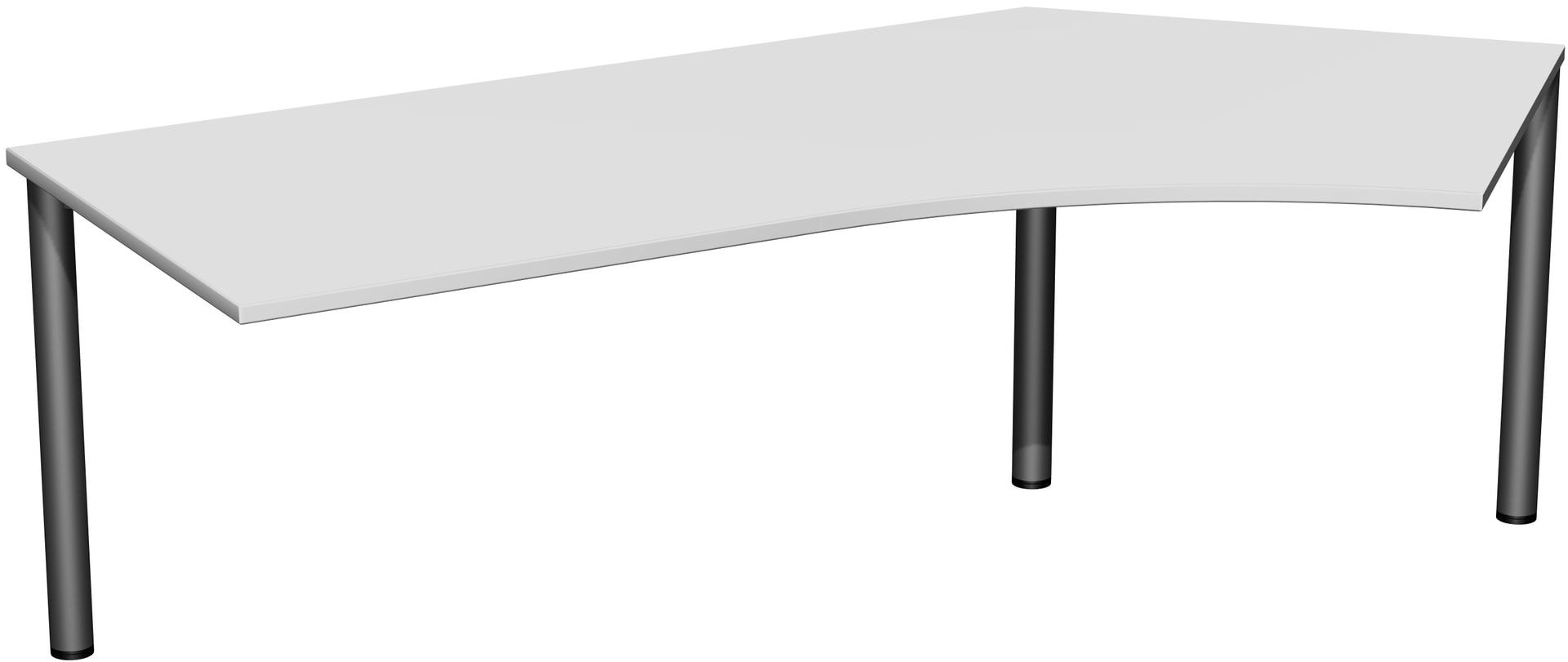 Winkel-Schreibtisch - Winkel rechts - 4-Fuß Flex - 720 x 2.166 x 1.130 mm (HxBxT) - Gestell anthrazit - Ahorn