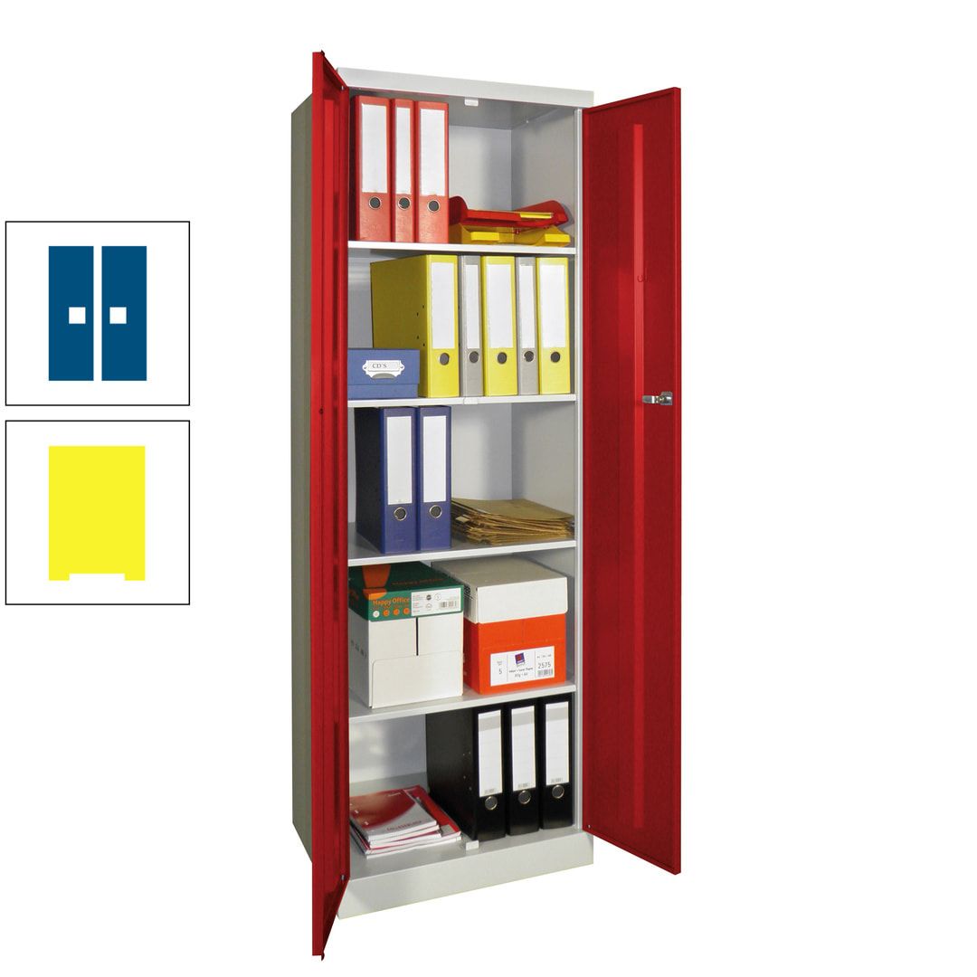 Aktenschrank - Sockel - 4 Böden - 1.800x600x500 mm (HxBxT) - Zylinderschloss - anthrazitgrau