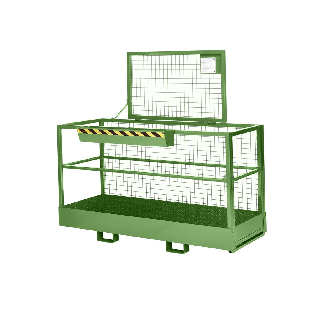 Arbeitsbühne für Stapler und Frontlader - Arbeitskorb - Montagebühne - Extra breit - Traglast 300 kg - 1.910 x 2.000 x 800 mm (HxBxT) - anthrazitgrau